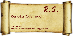 Renoiu Sándor névjegykártya